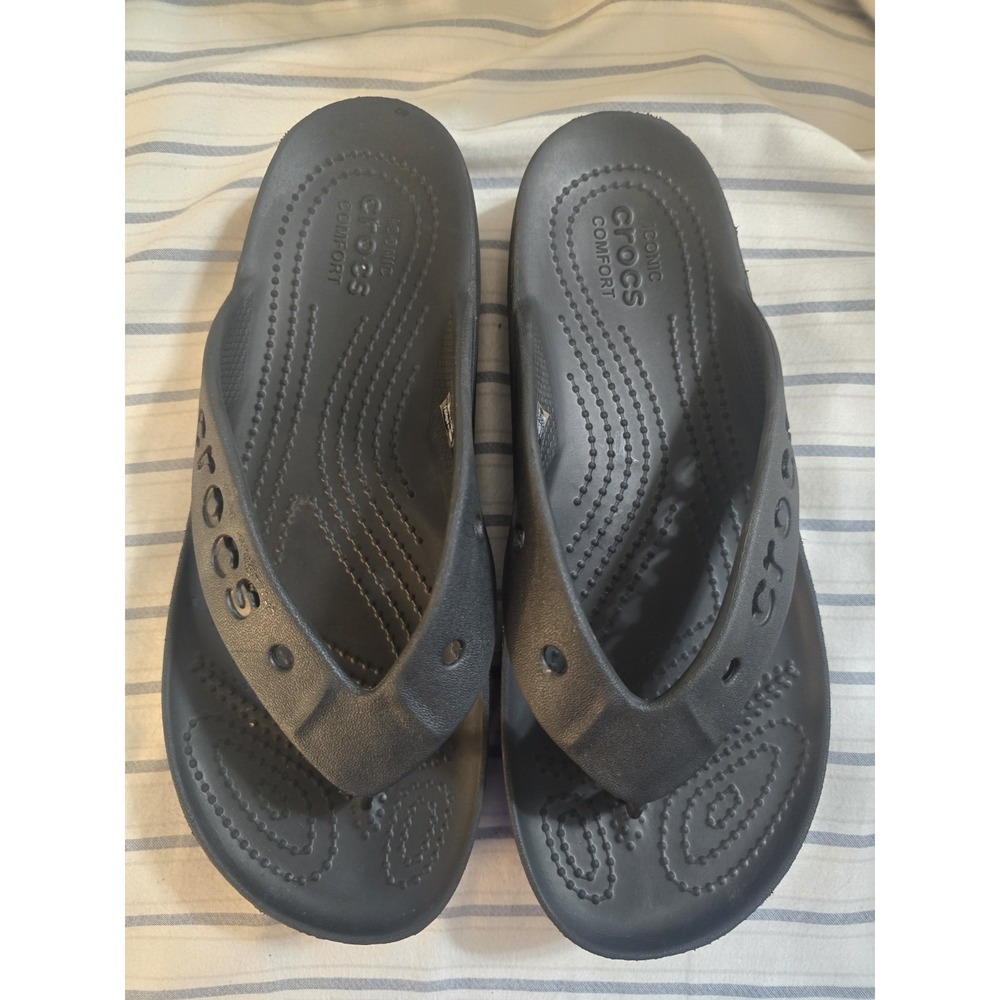 Crocs Baya II Flip Black Flip Flop Slippers W7‎